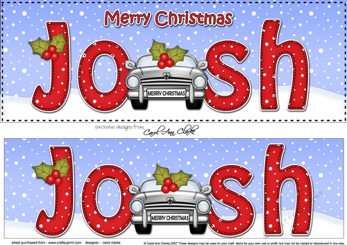 Large DL Merry Christmas JOSH 3D decoupage 