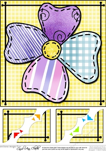8 x 8 Patchwork Petals Scalloped Corner Topper
