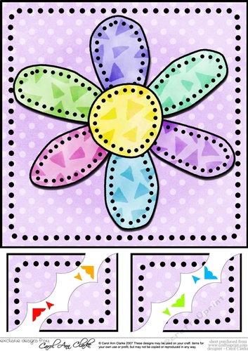8 x 8 Patchwork Petals Scalloped Corner Topper