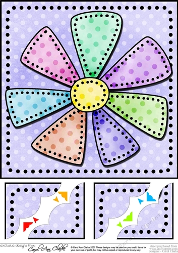 8 x 8 Patchwork Petals Scalloped Corner Topper
