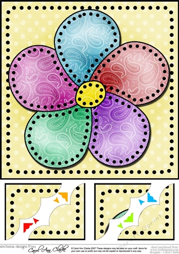 8 x 8 Patchwork Petals Scalloped Corner Topper