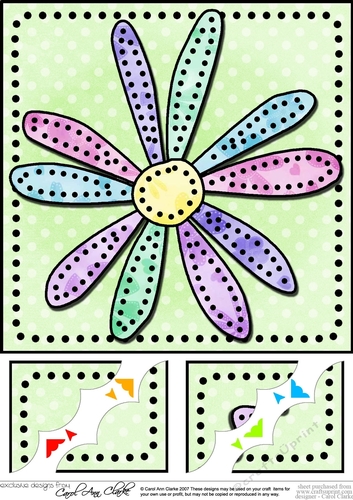 8 x 8 Patchwork Petals Scalloped Corner Topper