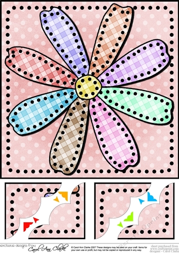 8 x 8 Patchwork Petals Scalloped Corner Topper