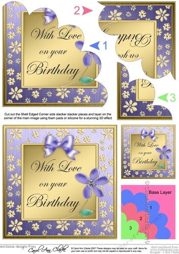 Floral Elegance Birthday Shell Edged Corner Stacker
