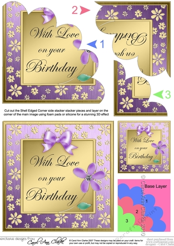 Floral Elegance Birthday Shell Edged Corner Stacker