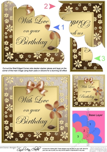 Floral Elegance Birthday Shell Edged Corner Stacker