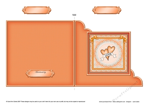Adorable Romantic Love Hearts Quick Cut & Fold Corner Card  