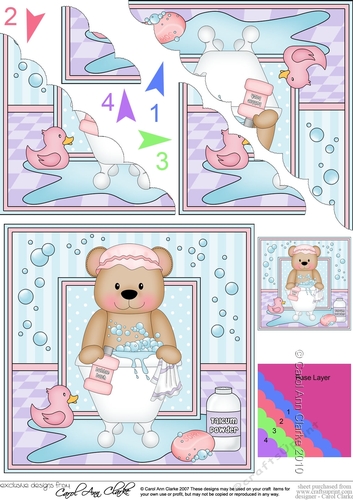 Cute Little Livvy Bear Bathtub Buddies Scalloped Corner Stacker