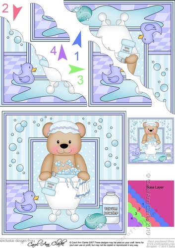 Cute Little Austin Bear Bathtub Buddies Scalloped Corner Stacker