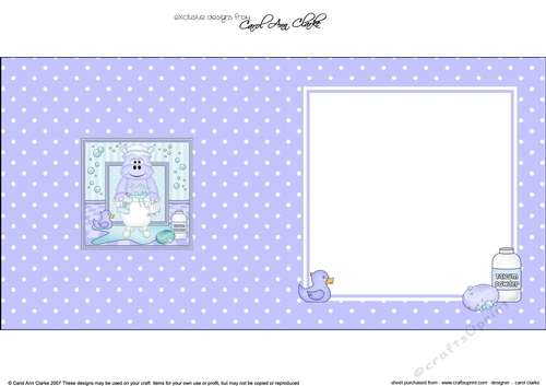 Cute Little Hippo Bathtub Buddies square landscape insert