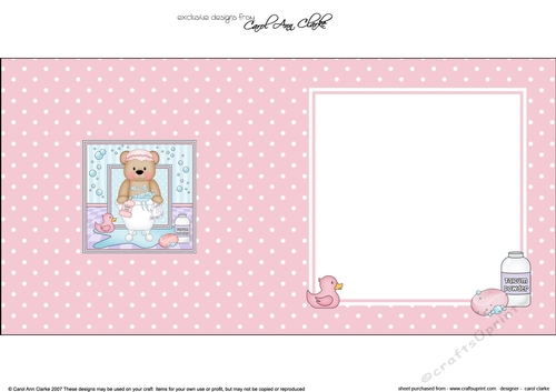 Cute Little Livvy Bear Bathtub Buddies square landscape insert