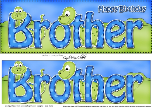 Large DL Happy Birthday BROTHER 3D decoupage