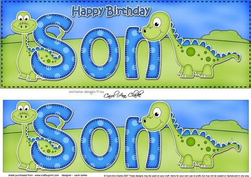 Large DL Happy Birthday SON 3D decoupage