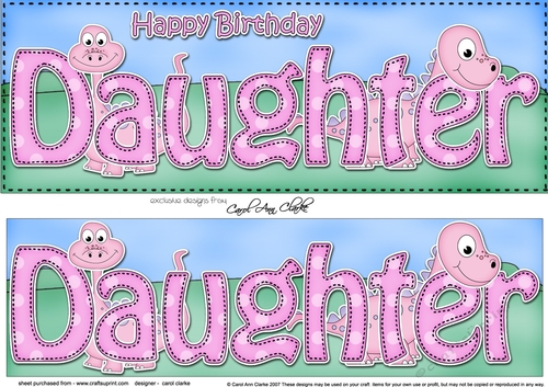 Large DL Happy Birthday DAUGHTER 3D decoupage
