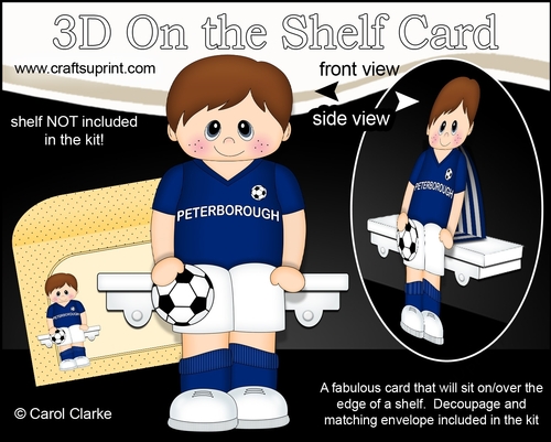 3D On the Shelf Card Kit - Little Footballer Durk plays for Peterborough