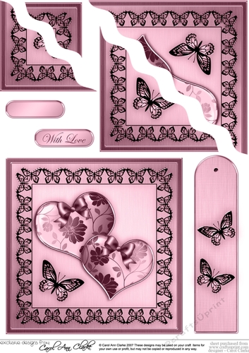 Elegant Romance Romantic Hearts Wavey Corner Stacker