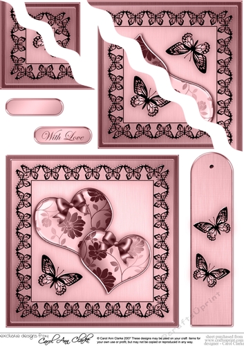 Elegant Romance Romantic Hearts Wavey Corner Stacker