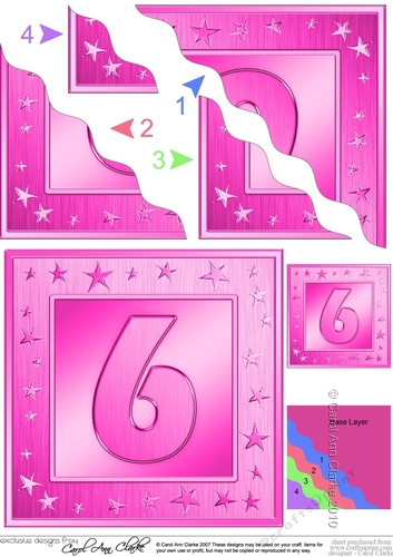 6th Birthday Bright Metallic Age Wavy Corner side stacker