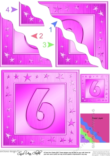 6th Birthday Bright Metallic Age Wavy Corner side stacker