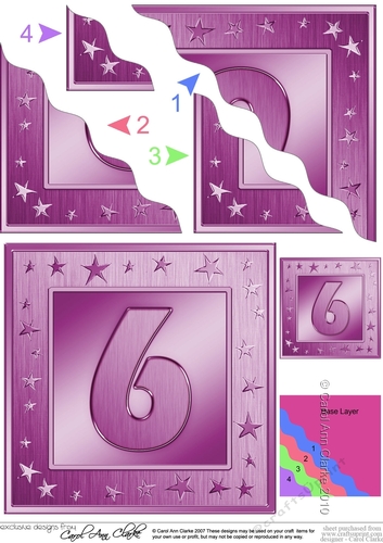 6th Birthday Bright Metallic Age Wavy Corner side stacker