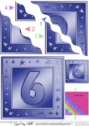 6th Birthday Bright Metallic Age Wavy Corner side stacker
