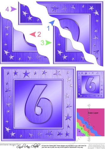 6th Birthday Bright Metallic Age Wavy Corner side stacker