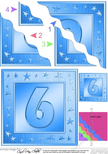 6th Birthday Bright Metallic Age Wavy Corner side stacker