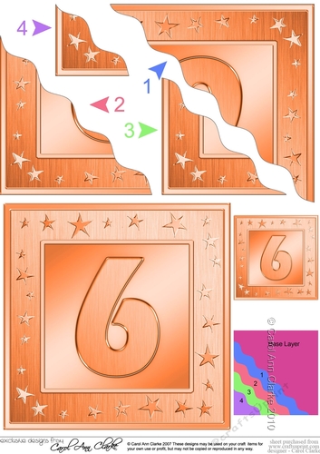 6th Birthday Bright Metallic Age Wavy Corner side stacker