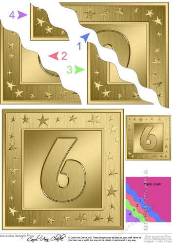 6th Birthday Bright Metallic Age Wavy Corner side stacker