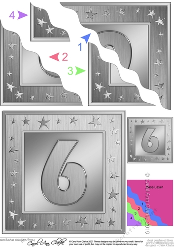 6th Birthday Bright Metallic Age Wavy Corner side stacker