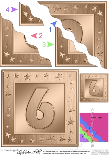 6th Birthday Bright Metallic Age Wavy Corner side stacker