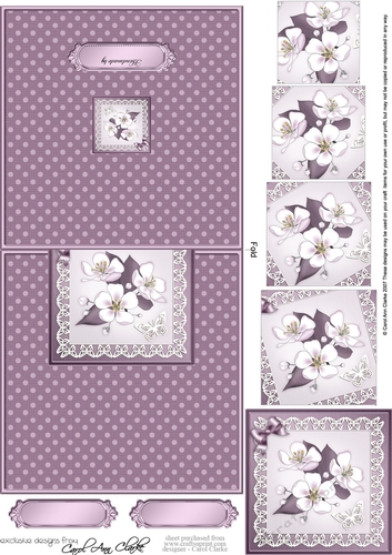 Apple Blossom  No-Hole Easy Over the Edge Card & Spiral Pyramid Topper