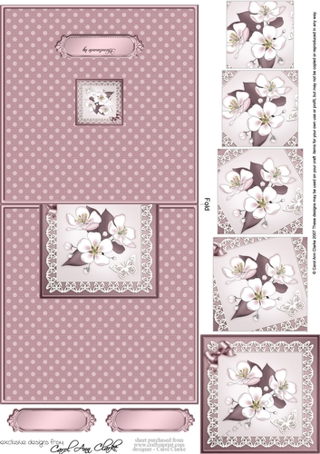 Apple Blossom  No-Hole Easy Over the Edge Card & Spiral Pyramid Topper