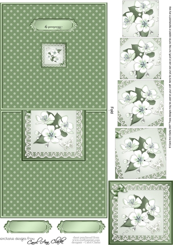 Apple Blossom  No-Hole Easy Over the Edge Card & Spiral Pyramid Topper