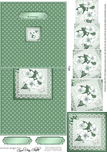 Apple Blossom  No-Hole Easy Over the Edge Card & Spiral Pyramid Topper