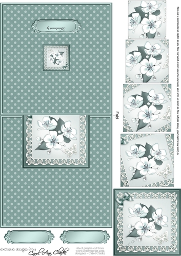 Apple Blossom  No-Hole Easy Over the Edge Card & Spiral Pyramid Topper