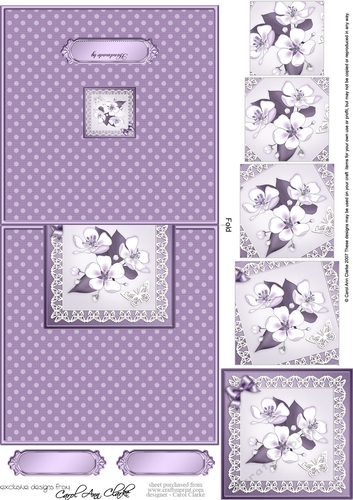 Apple Blossom  No-Hole Easy Over the Edge Card & Spiral Pyramid Topper