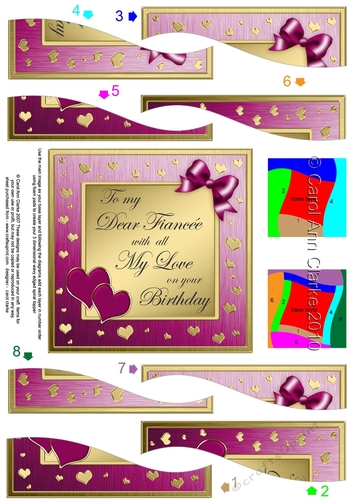 Happy Birthday FIANCEE Wavy Spiral Side Stacker
