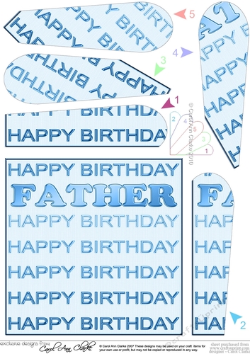 Happy Birthday FATHER Fan Pyramage Topper