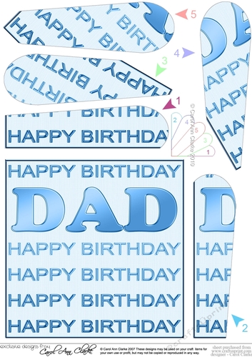Happy Birthday DAD Fan Pyramage Topper