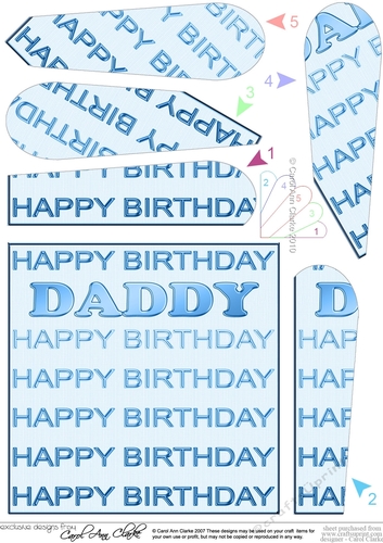 Happy Birthday DADDY Fan Pyramage Topper