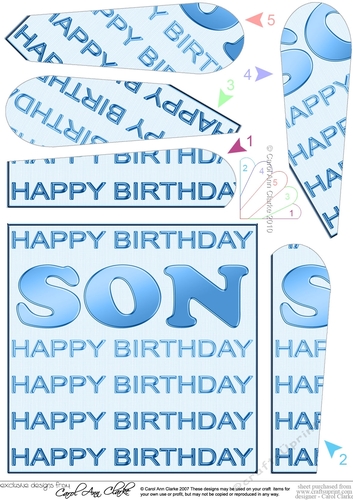 Happy Birthday SON Fan Pyramage Topper