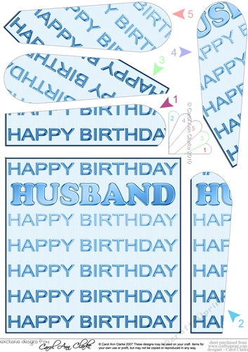 Happy Birthday HUSBAND Fan Pyramage Topper