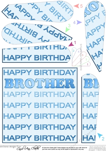 Happy Birthday BROTHER Fan Pyramage Topper