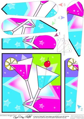 Celebration Cocktails Fan Pyramage Topper