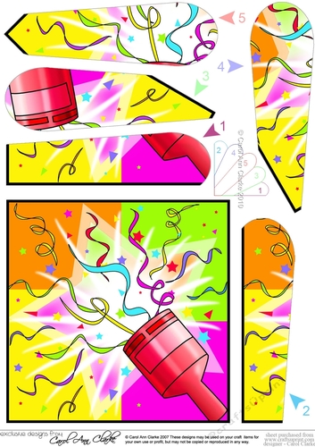 Celebration Party Poppers Fan Pyramage Topper