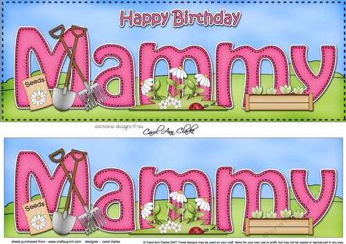 Large DL Happy Birthday MAMMY 3D decoupage