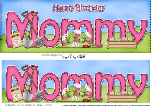 Large DL Happy Birthday MOMMY 3D decoupage