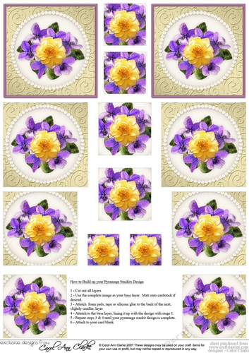 Flowers and Pearls Pyramage sheet