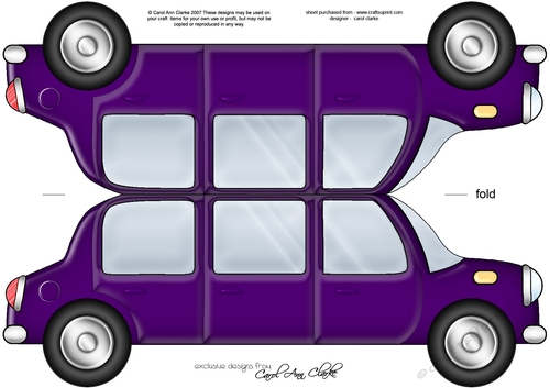 Large DL Stretch Limo Shaped Card